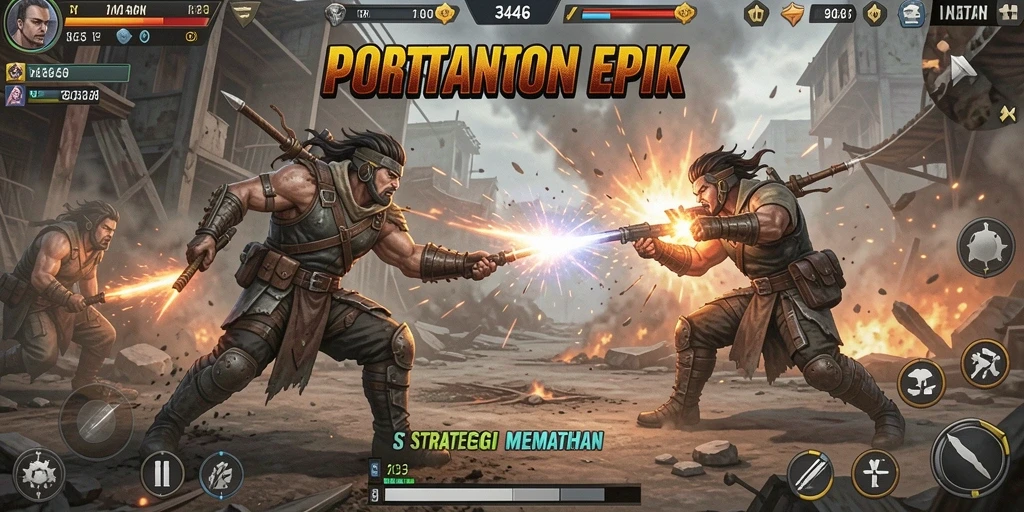 Visual mengesankan dari gameplay Fighting yang mendebarkan.
