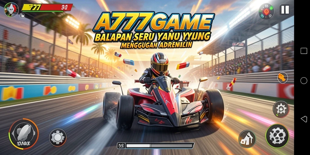Tangkapan layar A777GAME menampilkan aksi balapan yang intens dan mendebarkan.