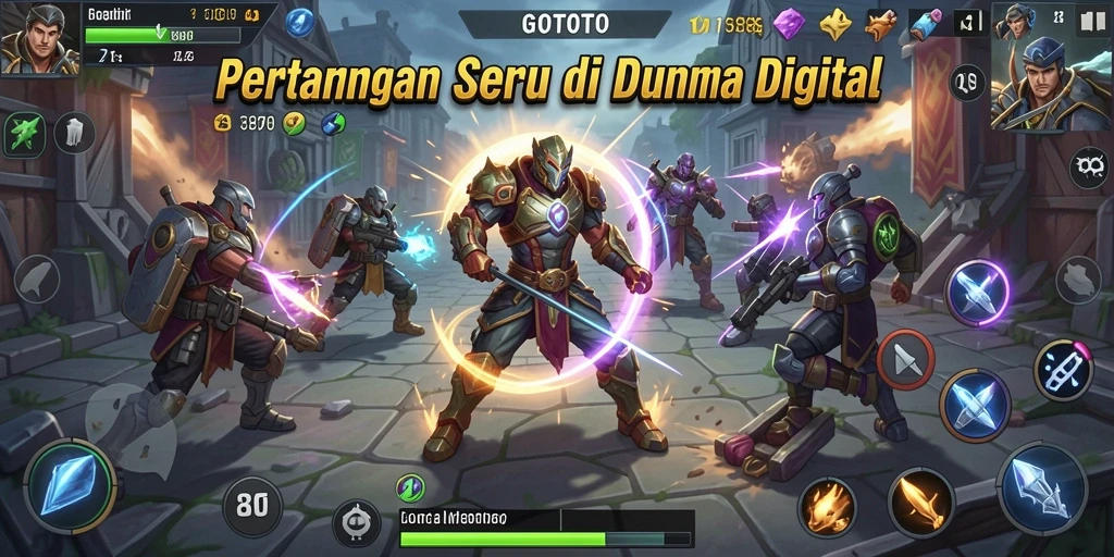 Screenshot GOTOTO menampilkan aksi pertarungan seru antar karakter.