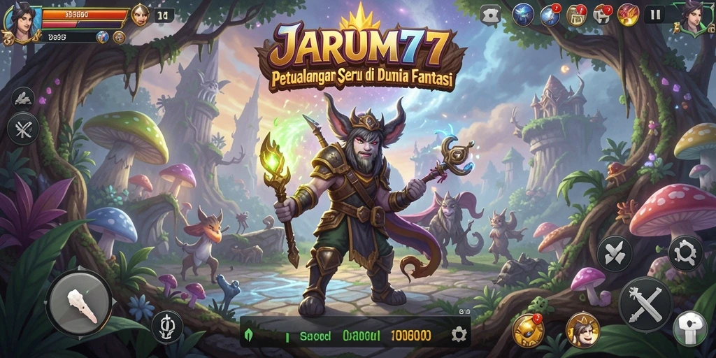 Screenshot utama JARUM77 menunjukkan petualangan seru dalam dunia fantasi.