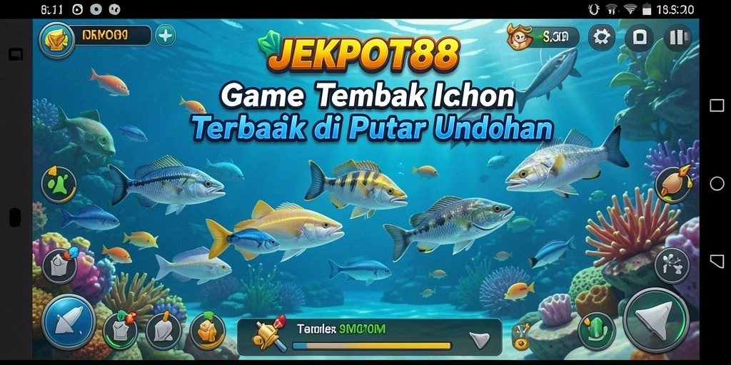 Tampilan gameplay menembak ikan yang mengasyikkan di JEKPOT88.