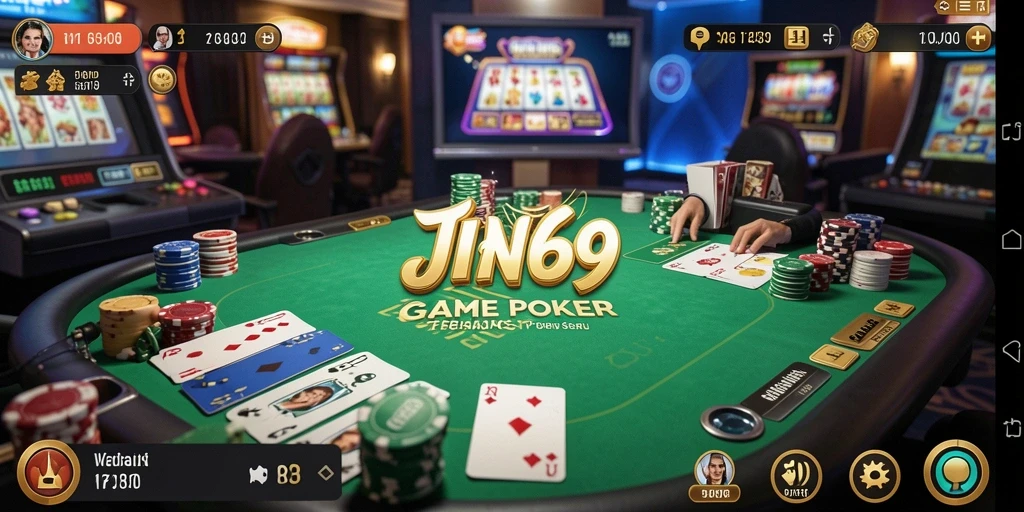 Screenshot gameplay JIN69 menampilkan aksi seru dalam permainan Poker.