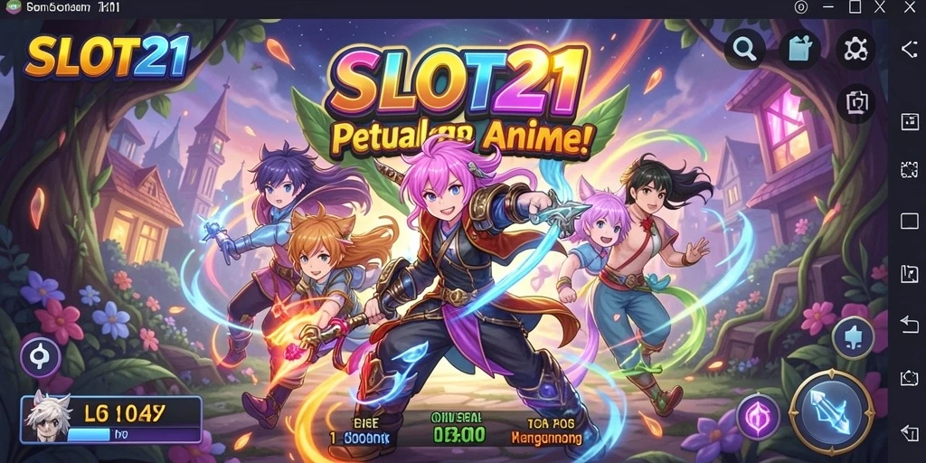 Tampilan gameplay SLOT21 dengan karakter anime yang menarik.